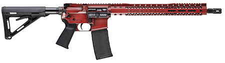 [697067868119] Black Rain Ordnance BROWTPRB Spec 15+ We The People 5.56x45mm NATO 30+1 16", Red Battleworn with Deep Engraving, 15" Slim M-LOK, Magpul Grip/Carbine Stock, Castle Flash Hider