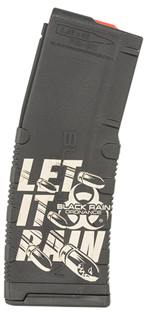 [697067864180] Black Rain Ordnance MAG30LETITRAINB Magazine  30rd 223 Rem/5.56 NATO Let It Rain Bullet Engraving Fits AR-15 Platform