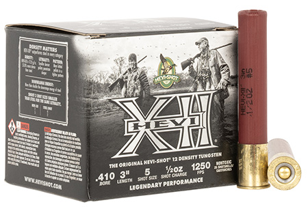 [604544695168] HEVI-Shot HS54105 HEVI-XII  410Gauge 3" 1/2oz Tungsten 5Shot 25 Per Box/5 Case
