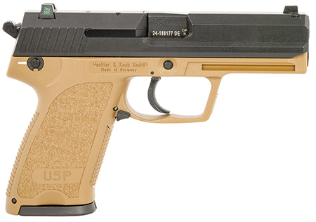 [642230259744] HK 81000354 USP9  TAC  9MM   3-15R FDE  NS V1