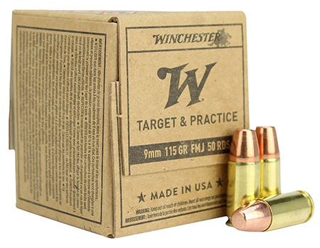 [020892233270] Winchester Ammo SG9W50 USA  9mmLuger 115gr Full Metal Jacket 50 Per Box/20 Case