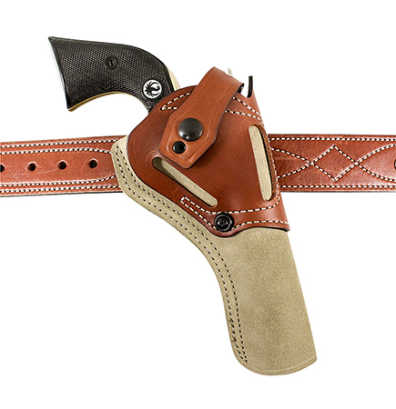 [792695377023] DeSantis Gunhide 189NJ5XZ0 Wild Hog  OWB Natural Leather Belt Fits Ruger Wrangler 7 1/2" Ambidextrous