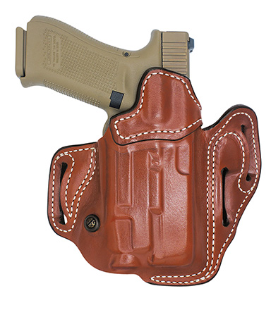 [792695372615] DeSantis Gunhide 201TA0RZ0 Vengeance Scabbard  OWB Tan Leather Fits Glock 17/22/31 w/SURFR X300 OR, Belt Slide
