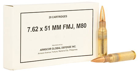 [4806015503194] Armscor 50319 Rifle M80 7.62x51mmNATO 147gr Full Metal Jacket 20 Per Box/10 Case