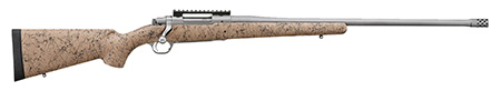 [736676571574] Ruger 57157 Hawkeye FTW Hunter Full Size 375 Ruger 3+1 22" Matte Stainless Steel Threaded Barrel, Picatinny Rail Stainless Steel Receiver, Speckled Tan/Black HS Precision Synthetic Stock