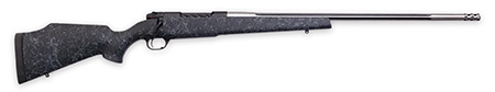 [747115454051] Weatherby MAM01N300PR8B Mark V Accumark 300 PRC 3+1 26" Threaded/Fluted Stainless Barrel, Graphite Black Rec, Gray Webbed Black Monte Carlo Stock, Accubrake Muzzle Brake, Adj. TriggerTech Trigger