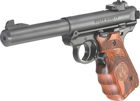 [736676401598] Ruger 40159 Mark IV Target 22 LR 10+1 5.50" Stainless Bull Barrel, Blued Steel Drilled  &  Tapped Receiver, Target Laminate w/Finger Groove Grip, Right Hand