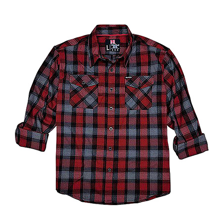 [784802321937] Hornady Gear 32193 Flannel Shirt  Large Red/Black/Gray,  Cotton/Polyester, Relaxed Fit Button Up