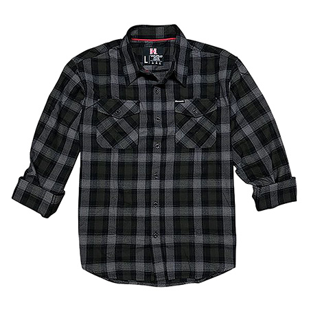 [784802322132] Hornady Gear 32213 Flannel Shirt  Large Olive/Black/Gray,  Cotton/Polyester, Relaxed Fit Button Up