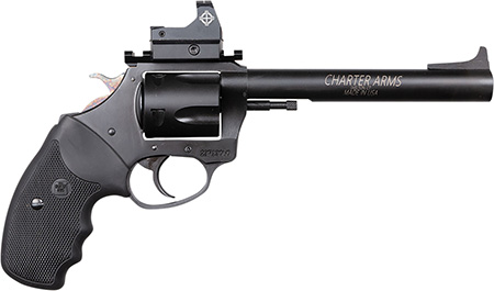 [678958644654] Charter Arms 64465 Mastiff Target Large Frame 44 Special 5 Shot, 6" Black Nitride Stainless Steel Barrel, Cylinder  &  Frame, Black Rubber Grip, Sightmark Micro Optic, Exposed Hammer