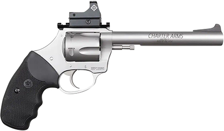 [678958735659] Charter Arms 73565 Mastiff Target Large Frame 357 Mag 5rd 6" Stainless Steel Barrel, Cylinder  &  Frame, Sightmark Micro Optic, Picatinny Rail, Black Rubber Grip, Exposed Hammer