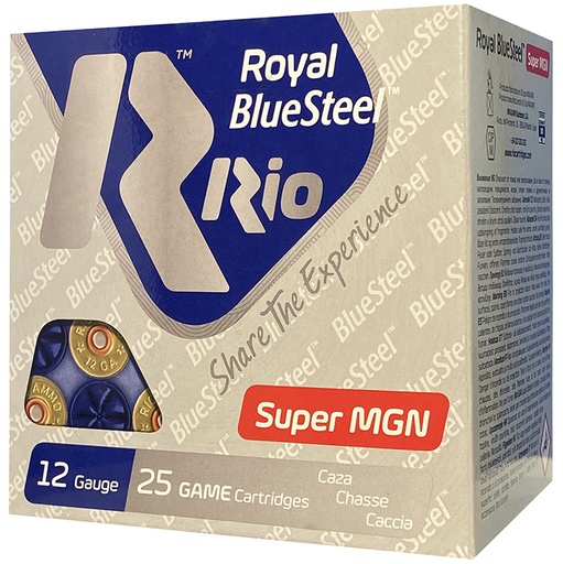 [8435101624022] Rio Ammunition RBSM403 BlueSteel Royal 12Gauge 3" 1 3/8oz 3Shot 25 Per Box/10 Case