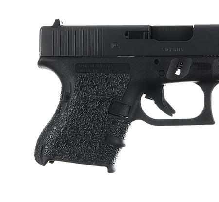 [812308026794] Talon Grips 117R Adhesive Grip  Compatible w/Glock 26/27/28/33/39 Gen4 w/Medium Backstrap, Black Textured Rubber