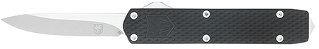 [099654043372] CobraTec Knives MNBLKMGEN2DNS Mini Mamba Gen II 2.25" OTF Plain Stonewashed D2 Steel Blade, 3.38" Black Textured Anodized Aluminum Handle