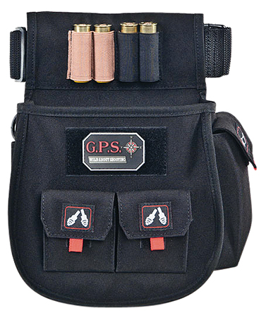 [819763010528] GPS Bags 1094CSP Deluxe Double Shotshell Pouch Black Polyester Waist Mount 30-52" Belt