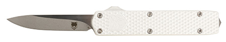 [099654043402] CobraTec Knives MNSILMGEN2DNS Mini Mamba Gen II 2.25" OTF Plain Stonewashed D2 Steel Blade, 3.38" Silver Textured Anodized Aluminum Handle, Features Glass Breaker, Includes Pocket Clip