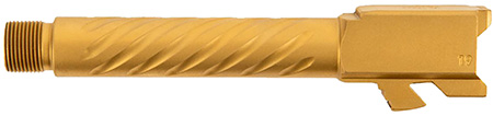 [819747026170] Ballistic Advantage BAPSG195T3G Premium Series  9mm Luger Fits Glock 19 Gen 3-5 Spiral Fluted Threaded Gold PVD Stainless Steel