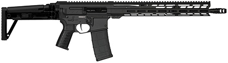 [810103479487] CMMG 55A1A0BAB Dissent MK47 5.56x45mm NATO 30+1 (2) 16.10", Black Armor, Side Charging Handle Rec, 15" M-Lok Handguard, Side Folding Stock, Zeroed Grip, Muzzle Brake, 60/90 Ambi Safety, Adj. Gas Block