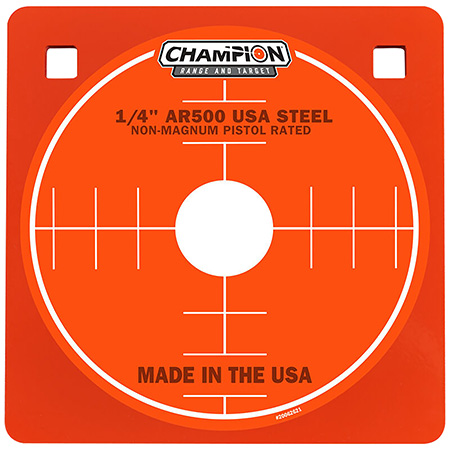 [604544621815] Champion Targets 44909 Center Mass  8" Pistol Gray AR500 Steel Square 0.25" Thick Hanging