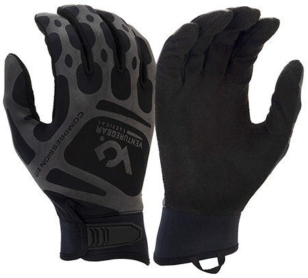 [810048739639] Pyramex VGTG10BL Compression Training Black Synthetic Leather Large Hook  &  Loop