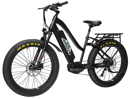 [9501298582298] Bakcou E-bikes BMST26BB21 Mule ST 26 Matte Black 18" w/Stand Over Height of 26" Frame, Shimano Alivio Hill-Climbing 9 Speed Bafang M620 Ultra Motor, 35+ mph Speed