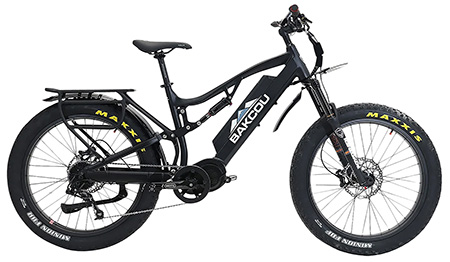 [679628564487] Bakcou E-bikes B-S17-B-B25 Storm 25 Medium Matte Black 17" w/Stand Over Height of 30.50" Frame, Sram 9sp, 40t Front  &  Sram 11-34t Rear Cassette Bafang M620 Ultra Motor