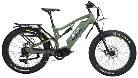 [679628564425] Bakcou E-bikes B-S17-G-B25 Storm 25 Medium Matte Black 17" w/Stand Over Height of 30.50" Frame, Sram 9sp, 40t Front  &  Sram 11-34t Rear Cassette Bafang M620 Ultra Motor