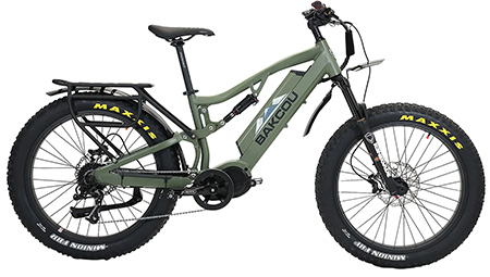 [679628564432] Bakcou E-bikes BS19GB25 Storm 25 Large Matte Army Green 19" w/Stand Over Height of 30.50" Frame, Sram 9sp, 40t Front  &  Sram 11-34t Rear Cassette Bafang M620 Ultra Motor