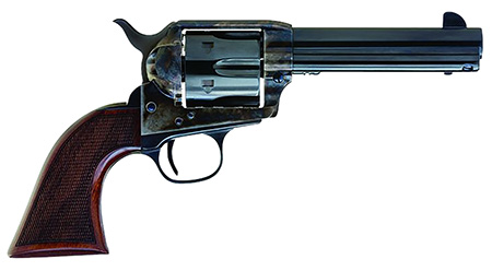 [844234240463] Cimarron AR410 Arizona Ranger  45 Colt (LC) 6 Shot, 4.75" Blue w/Engraved "Arizona Ranger" Steel Barrel, Blued Cylinder, Color Case Hardened Steel Frame, Checkered Walnut Grip, Exposed Hammer