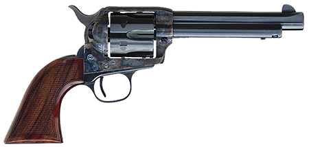 [844234240470] Cimarron AR411 Arizona Ranger  45 Colt (LC) 6 Shot, 5.50" Blue w/Engraved "Arizona Ranger" Steel Barrel, Blued Cylinder, Color Case Hardened Steel Frame, Checkered Walnut Grip, Exposed Hammer