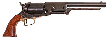 [814230011503] Cimarron CA020 1847 Walker Dragoon .44 Cal 5 Shot, 9" Blued Octagon/Round Steel w/Engraving Barrel, Blued Engraved Cylinder, Color Case Hardened Steel Frame w/Slim Walnut Grip