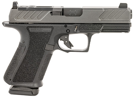 [810013439236] Shadow Systems SS1306 MR920 Foundation 9mm Luger 15+1 4" Black Nitride Match Grade Barrel  &  Optic Cut/Serrated/SS Logo Stainless Steel Slide, Black Polymer Frame w/Beavertail  &  Picatinny Rail