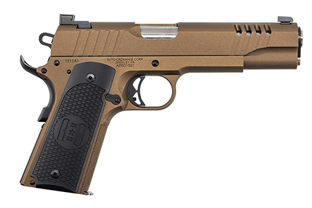 [602686422468] Auto-Ordnance 1911TCAC10 1911  45 ACP 7+1 5" Stainless Steel Barrel, Serrated Stainless Steel Slide, Burnt Bronze Cerakote Steel Frame w/Beavertail, Armor Black Cerakote Engraved Aluminum Grip