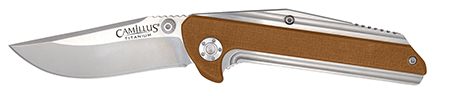 [016162191968] Camillus 19196 Sevens  2.75" Folding Plain Silver AUS-8 Carbonitride Titanium Blade, Desert Tan/SS G10/SS Handle