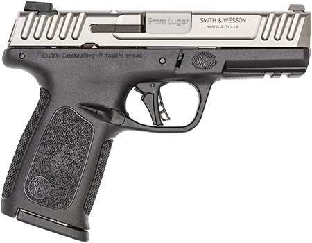 [022188896817] Smith  &  Wesson 13935 SD9 2.0  Compact Frame 9mm Luger 10+1, 4" Stainless Steel Barrel, Satin Stainless Steel Serrated Slide, Black Polymer Frame w/Picatinny Rail, Black Textured Polymer Grip