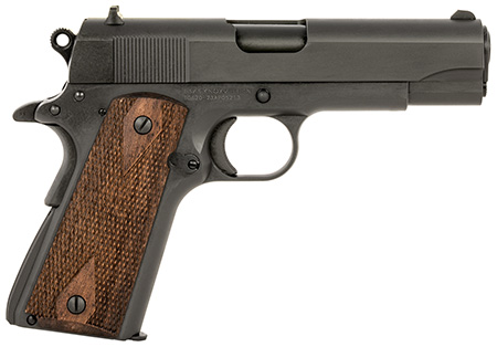[723551440537] Tisas 10100114 1911 A1 Tank Commander 45 ACP 7+1 4.25" Black Steel Barrel, Manganese Phosphate Coated Serrated Carbon Steel Slide  &  Frame w/Beavertail, Turkish Walnut Grip