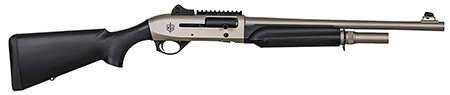 [723551444382] MAC 21000158 2 Tactical Marine 12 Gauge Semi-Auto 3" 5+1 18.50" Electroless Marine Nickel Steel Barrel  &  Picatinny Rail Steel Receiver, Black Fixed Synthetic Stock