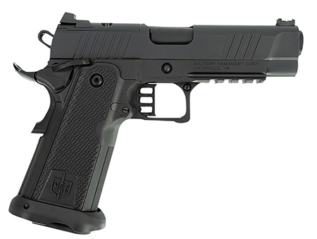 [723551445488] MAC 12500005 9 DS 9mm Luger 17+1 4.25" Black Bull w/Target Crown Barrel, QPQ Tenifer Cerakote Optic Cut/Serrated Carbon Steel Slide  &  Polymer Frame w/Beavertail  &  Picatinny Rail, Ambidextrous
