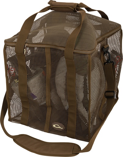 [659601326318] Drake Waterfowl DA370004M Decoy Bag Floater 4 Slot Motion Brown Vinyl-Coated Mesh