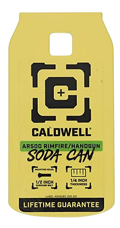 [661120750529] Caldwell 4002314   Rimfire/Handgun Yellow AR500 Steel Soda Can 1/4" Thick