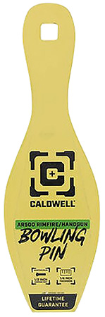 [661120750505] Caldwell 4002312   Rimfire/Handgun Yellow AR500 Steel Bowling Pin 1/4" Thick