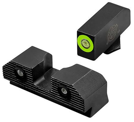 [647533003711] XS Sights GLR201P6G R3D 2.0 Night Sights fits Glock  Black | Green Tritium Green Outline Front Sight Green Tritium  Rear Sight