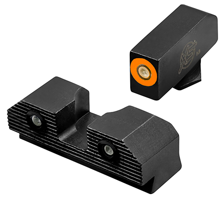 [647533003704] XS Sights GLR201P6N R3D 2.0 Night Sights fits Glock  Black | Green Tritium Orange Outline Front Sight Green Tritium  Rear Sight