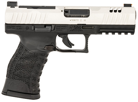[723364232787] Walther Arms 5220306 WMP  Full Size Frame 22 WMR 15+1 4.50" Stainless Steel Barrel, Silver Serrated Aluminum Slide, Black Polymer Frame w/Picatinny Rail