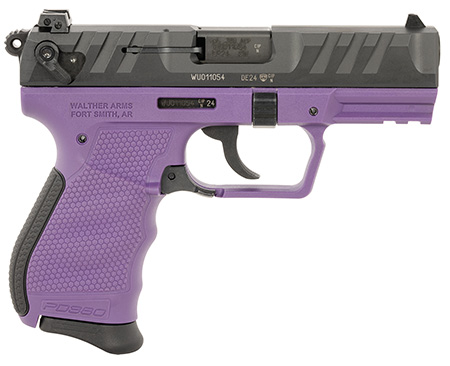 [723364228087] Walther Arms 5050511 PD380  Carry Frame 380 ACP 9+1 3.70" Black Stainless Steel Barrel, Purple Polymer Frame w/Picatinny Rail, Textured Wraparound Grip