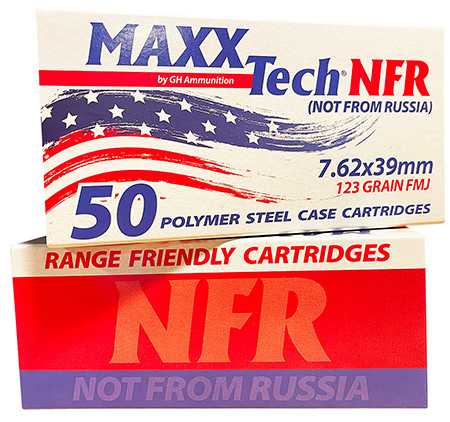 [810060965047] MaxxTech MTNFR762 NFR  7.62x39mm 123gr Full Metal Jacket 50 Per Box/10 Case