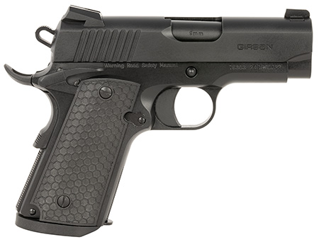 [741566906770] Girsan 392065 MC1911 SC Untouchable Sub-Compact Frame 9mm Luger 7+1 3.40" Black Steel Barrel, Black Serrated Steel Slide  &  Frame w/Beavertail, Black Polymer Grip