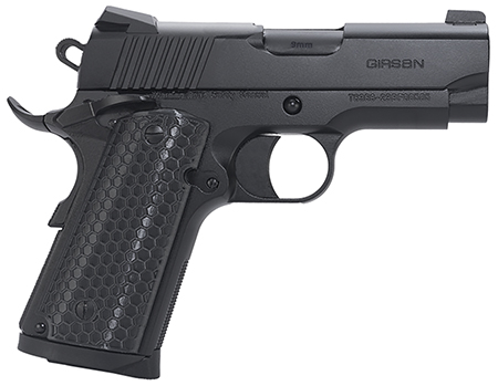 [741566907111] EAA GIRSAN 392050 MC1911 SC Untouchable Sub-Compact Frame 45 ACP 6+1 3.40"  Black Steel Barrel, Black Serrated Steel Slide  &  Frame w/Beavertail, Black Polymer Grip