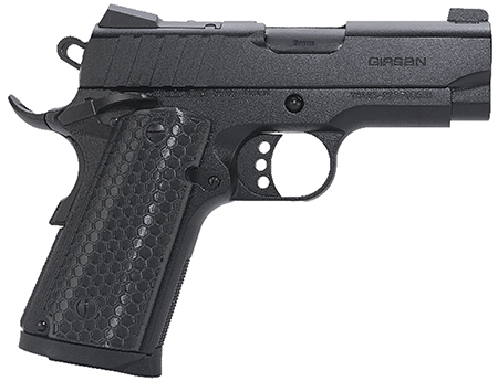 [741566906640] Girsan 391040 MC1911 SC Influencer Sub-Compact 9mm Luger 7+1 3.40" Blued Steel Barrel, Black Cerakote Optic Ready/Serrated Steel Slide  &  Frame w/Picatinny Rail  &  Beavertail, Gray Polymer Grip