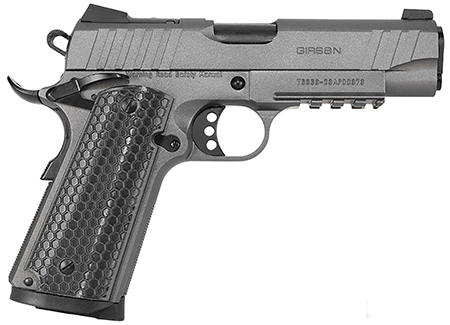 [741566906954] Girsan 391144 MC1911 C Influencer Compact 45 ACP 8+1 4.40" Black Steel Barrel, Tungsten Gray Cerakote Optic Ready/Serrated Steel Slide  &  Frame w/Picatinny Rail  &  Beavertail, Gray Polymer Grip